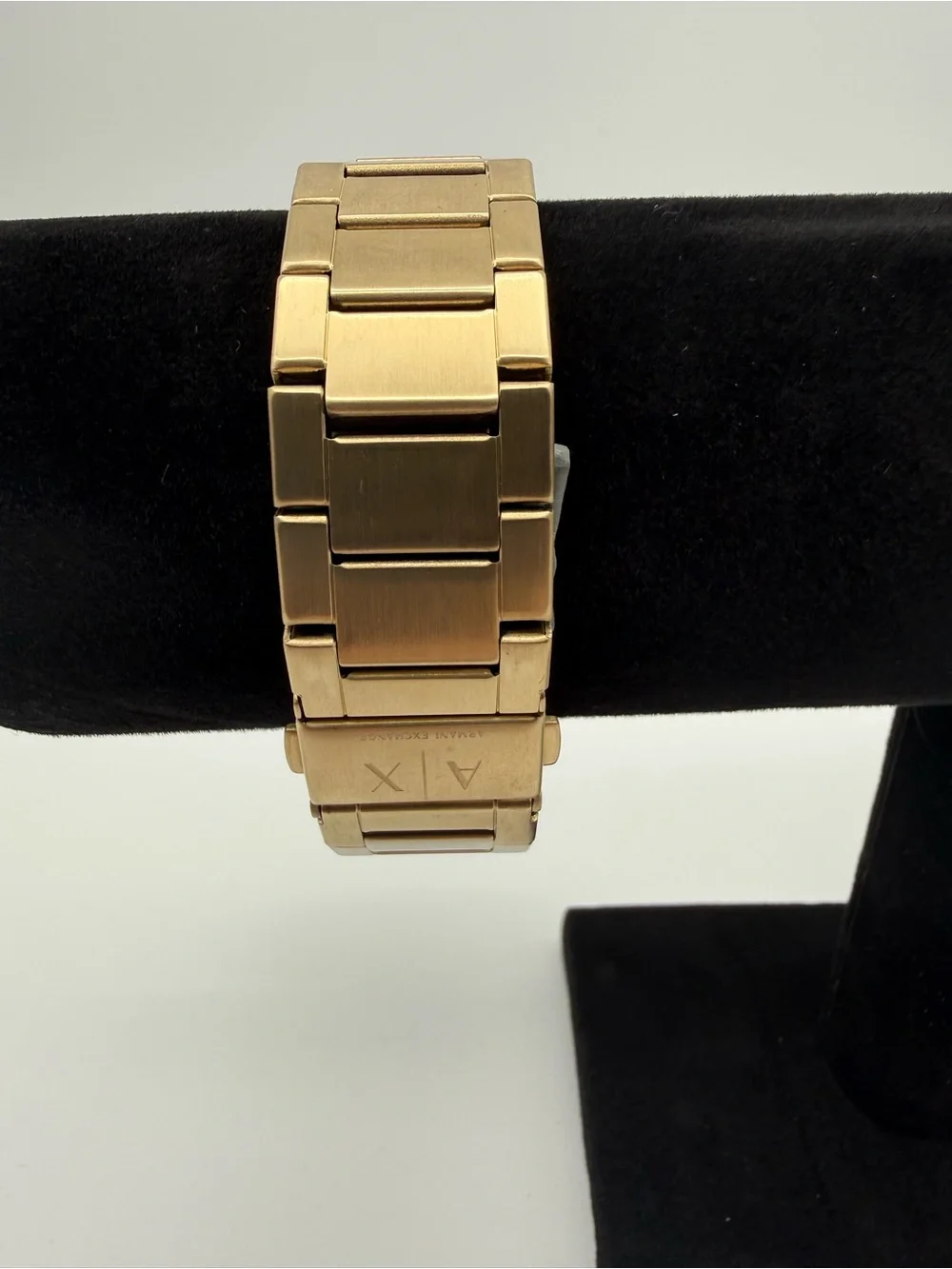 Armani Exchange Gold-Tone Chronograph Watch with Black Dial